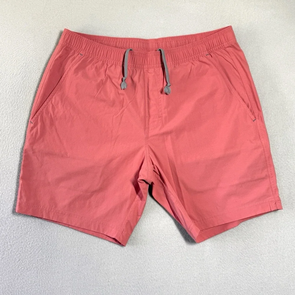 Sunswell Shorts Mens‎ Medium Hybrid Swim Trunks Unlined Pull On Drawstring Coral